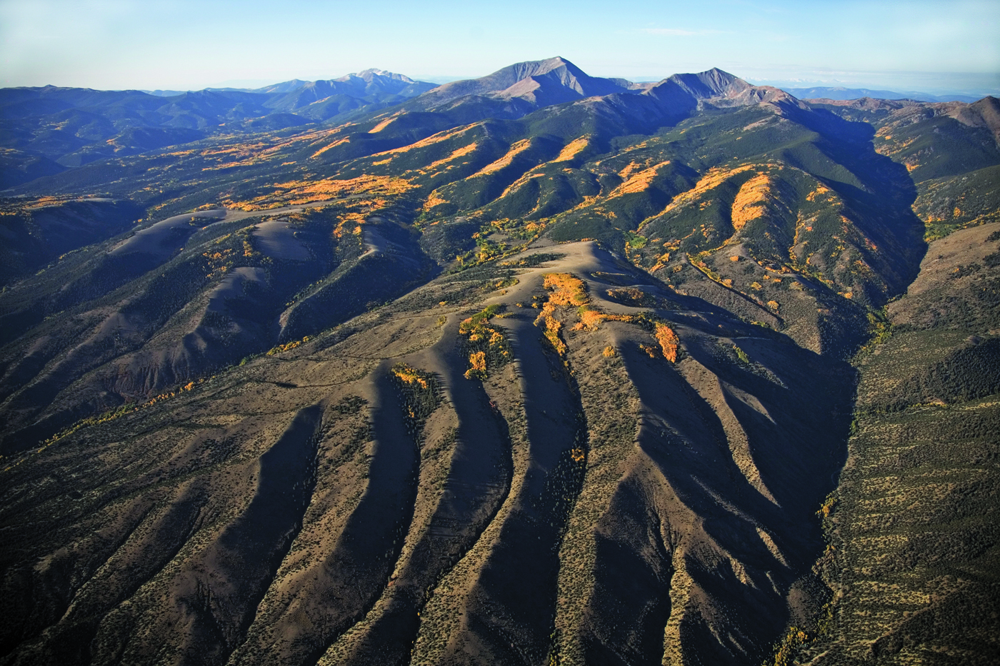 Aerial view of Mt.Ouray and Mt. Chipeta, Colorado by Dan Downing.